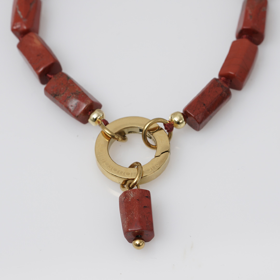 rode ketting jaspis hanger rough tropical van pimpsandpearls pim b