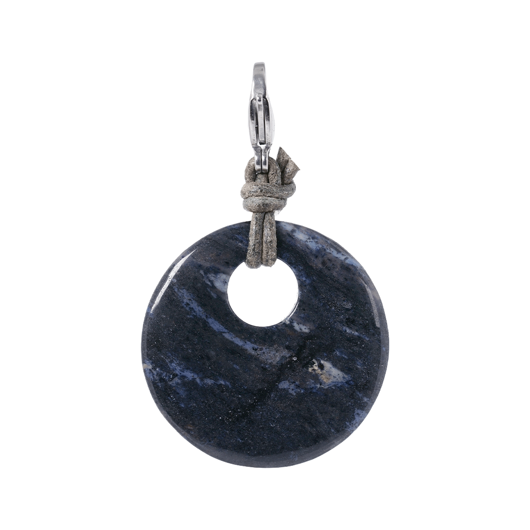 edelsteen hanger dumortieriet zilver mala van pimpsandpearls