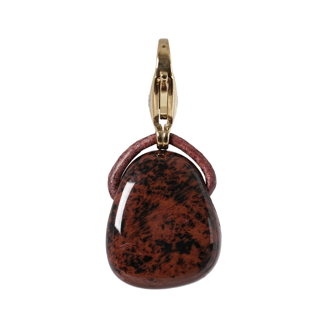 edelsteen hanger mahonie obsidiaan goud mala van pimpsandpearls