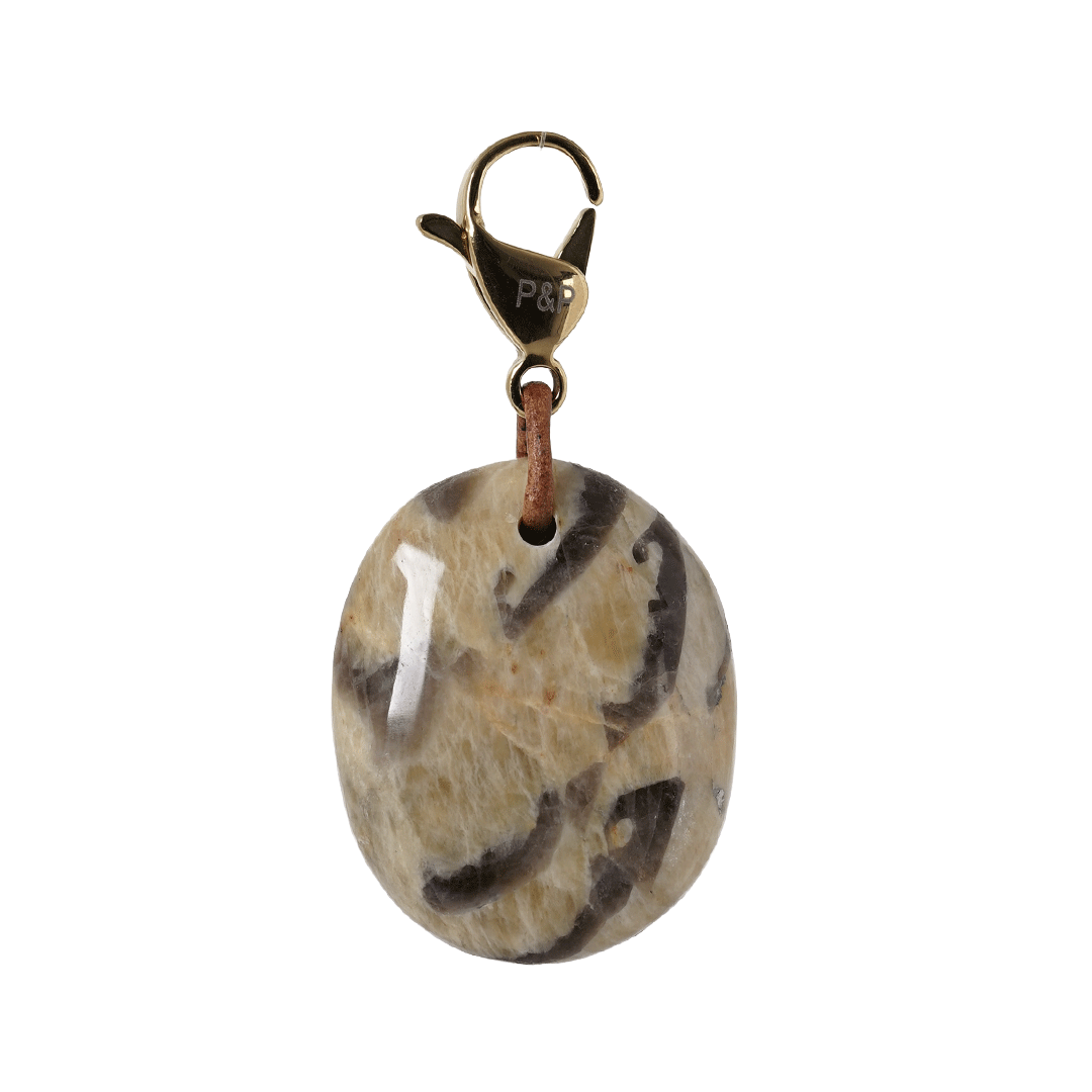 edelsteen hanger zebra jaspis goud mala van pimpsandpearls