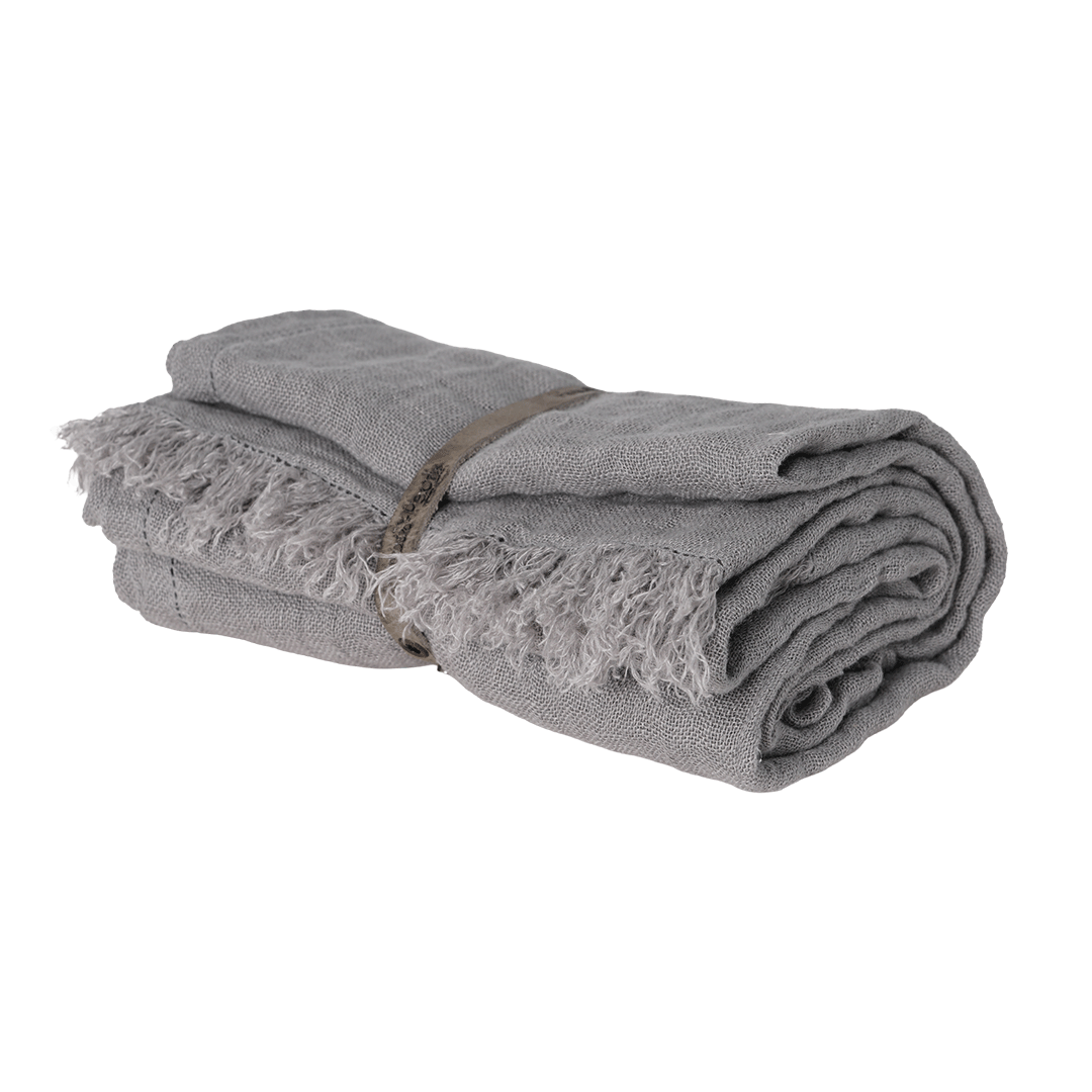 sjaal grijs rechthoek linnen 140x180cm van PimpsandPearls Pim b