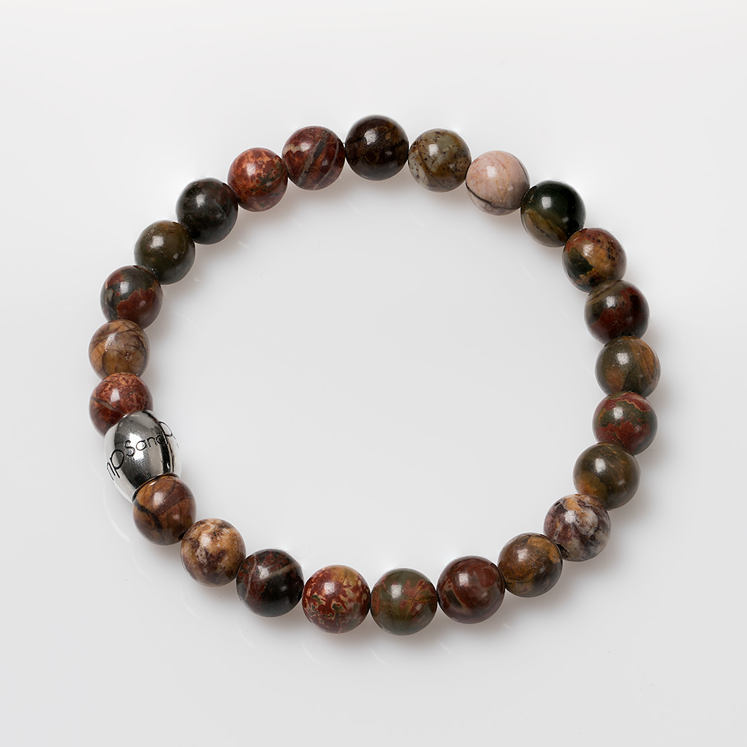 edelsteen heren armband jaspis rood bruin van pimpsandpearls pim
