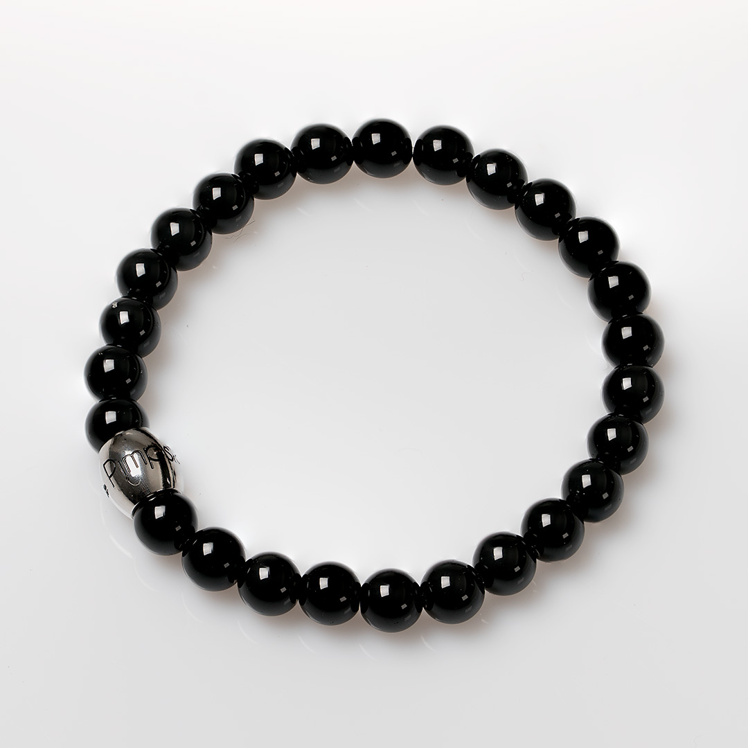 edelsteen heren armband obsidiaan zwart van pimpsandpearls pim