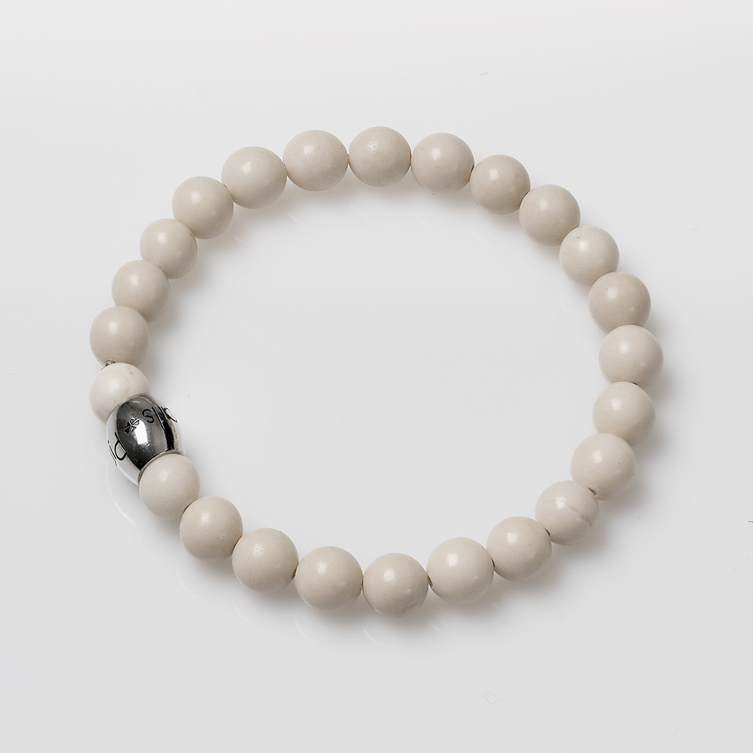 edelsteen heren armband riverstone beige van pimpsandpearls pim