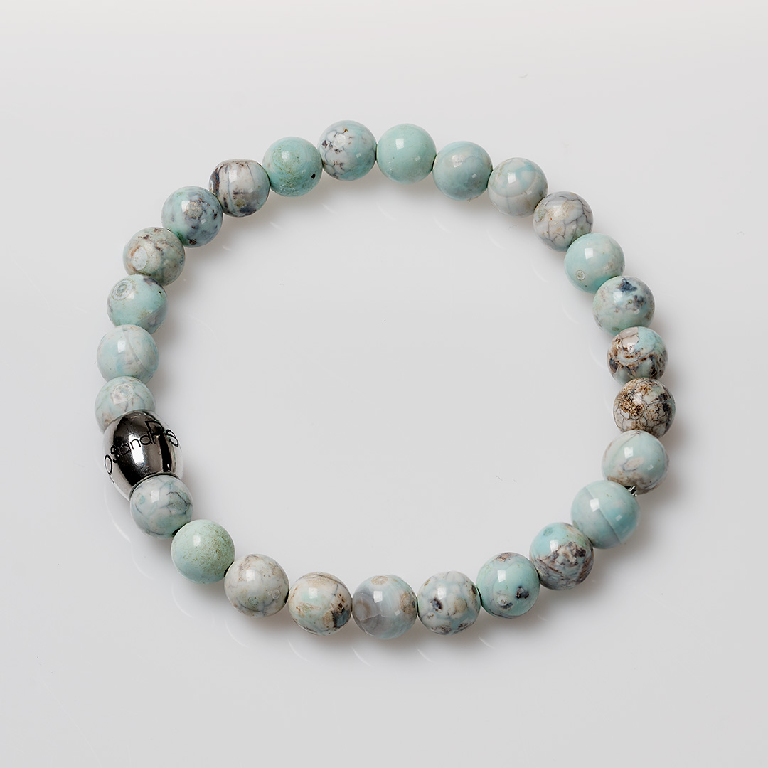 edelsteen heren armband terra jaspis blauw van pimpsandpearls pim