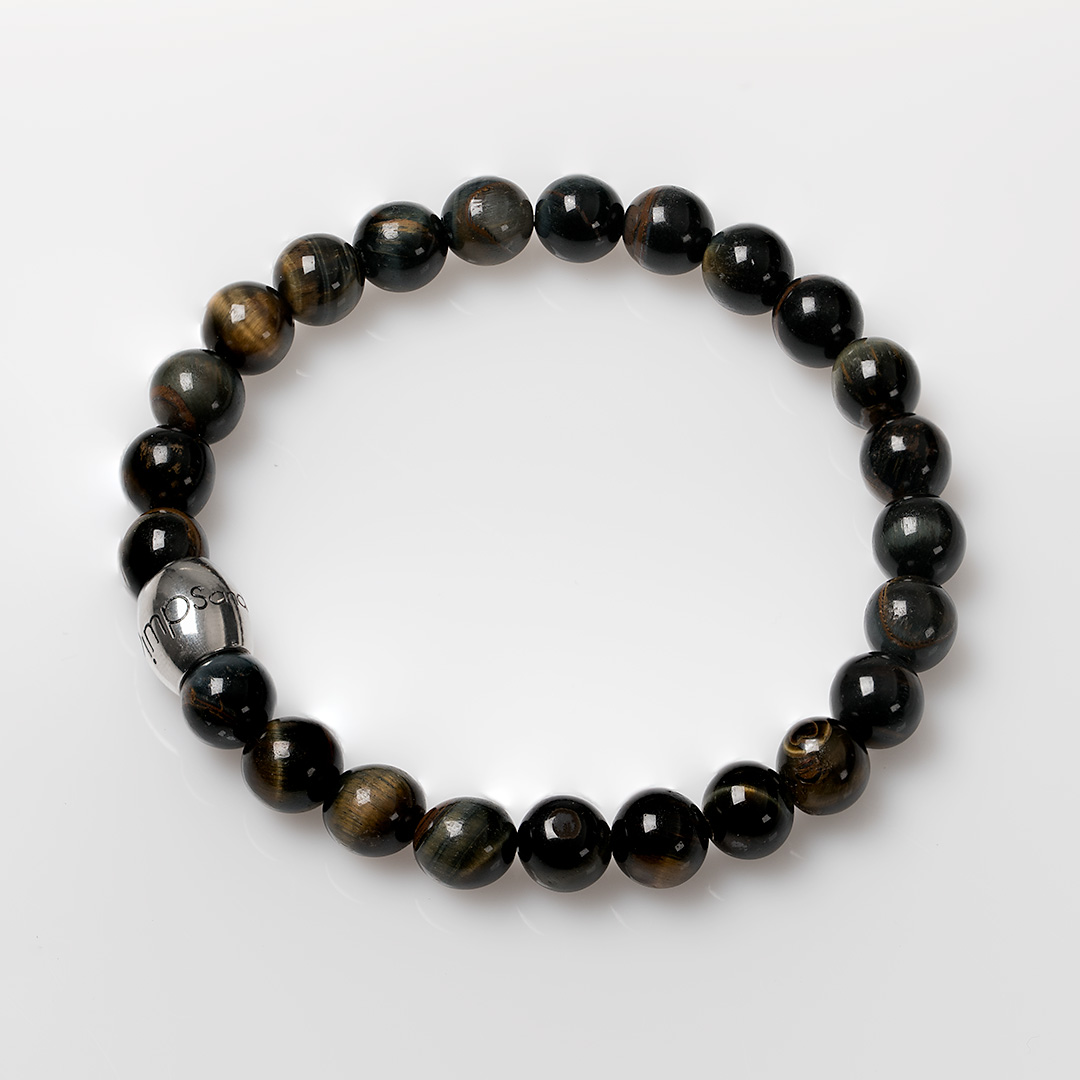 edelsteen heren armband valkenoog blauw zwart van pimpsandpearls pim
