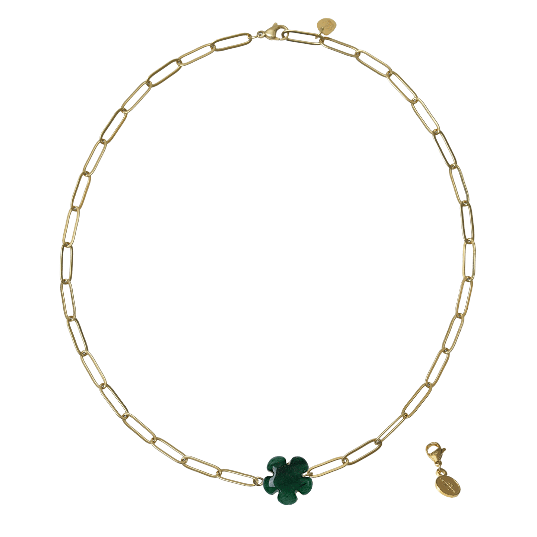 geboortebloem ketting hulst agaat groen van pimpsandpearls pim