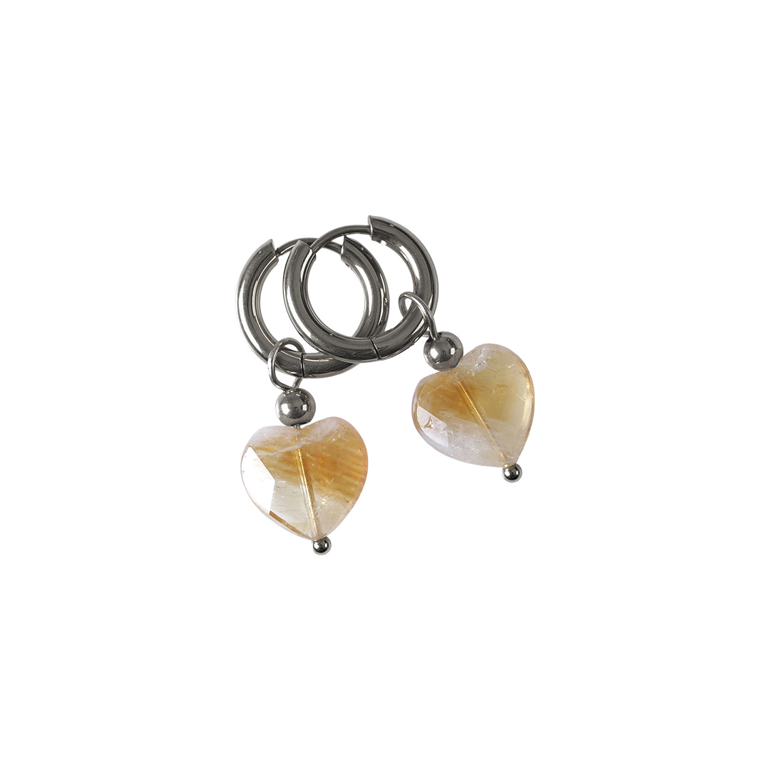 hart oorbellen citrien edelsteen van pimpsandpearls pim