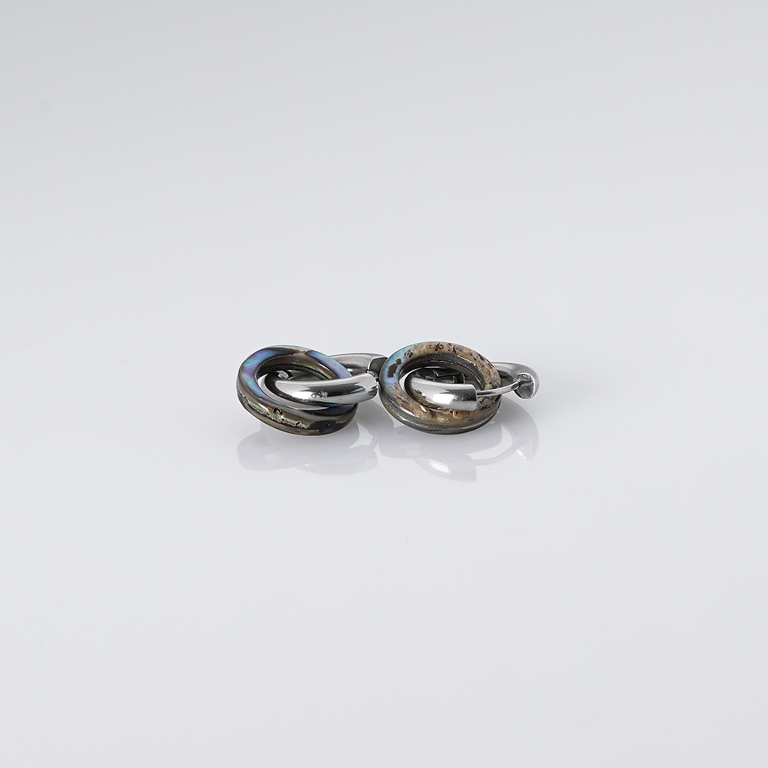 abalone oorbellen hoepel rond groen creolen zilver liggend van pimpsandpearls pim c