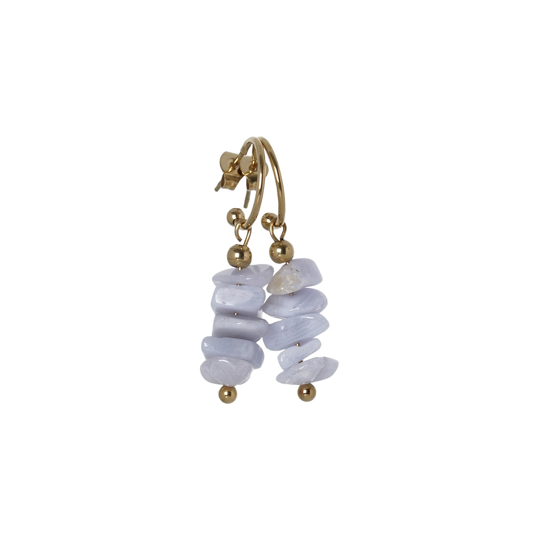 lichtblauw edelsteen oorbellen chalcedoon goud liggend van org pimpsandpearls pim b