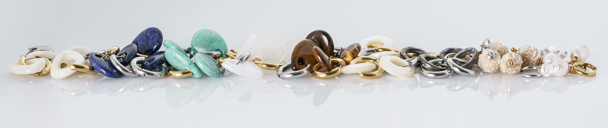 schelp naruursteen edelsteen oorbellen goud zilver pimpsandpearls