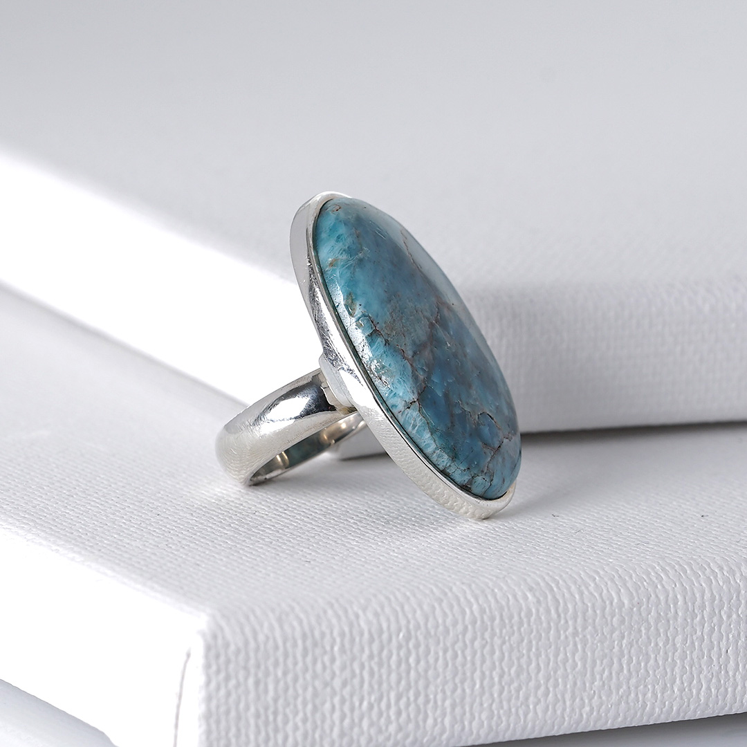 zilver ring edelsteen apatiet verstelbaar b maat 57 zijkant pimpdandpearls pim