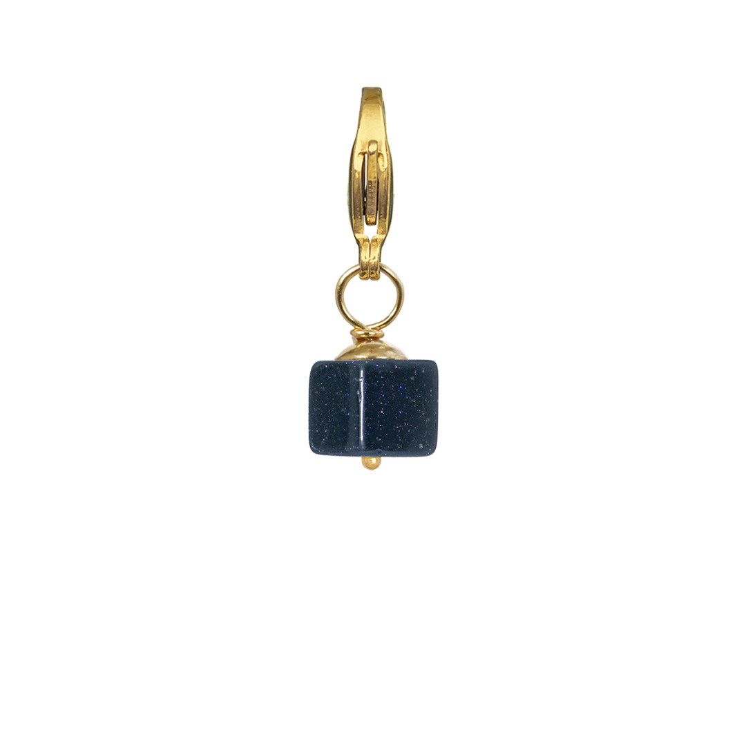 edelsteen bedel blauw goudsteen goud rocks 75 62g pimpsandpearls pim
