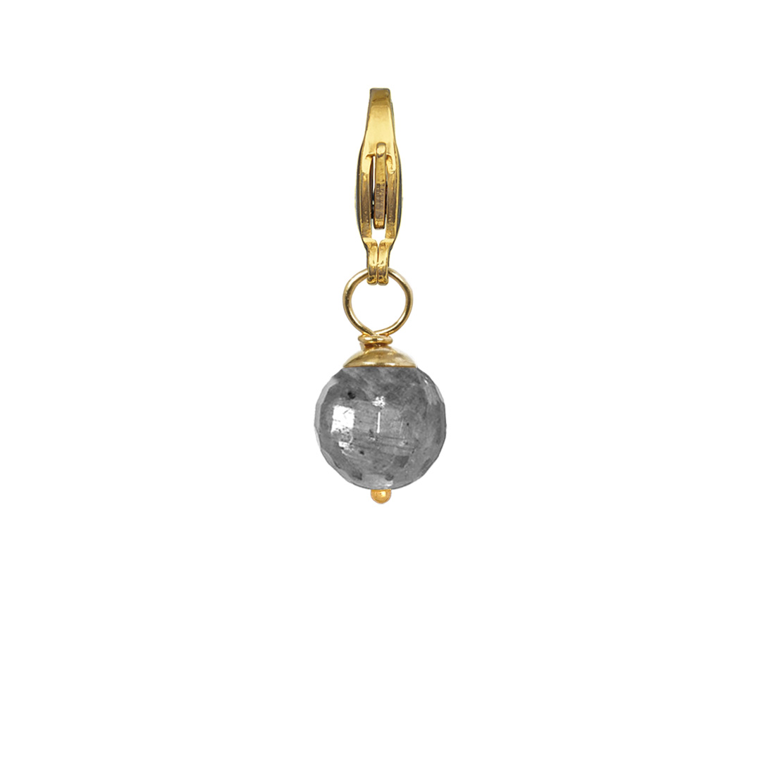 edelsteen bedel labradoriet grijs facet goud rocks 75 17g pimpsandpearls pim