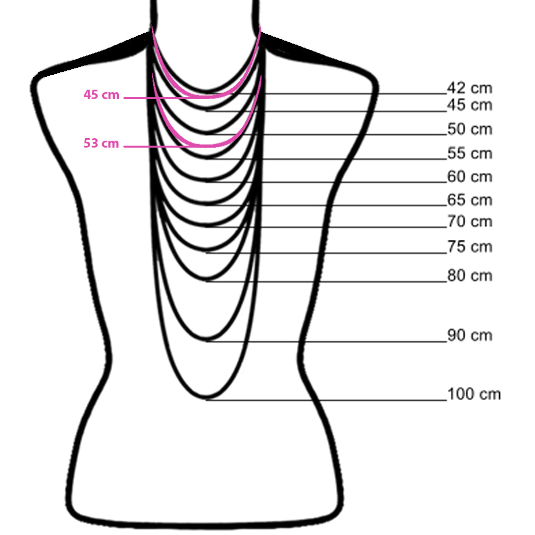 ketting lengtes PimpsandPearls 45-53 cm