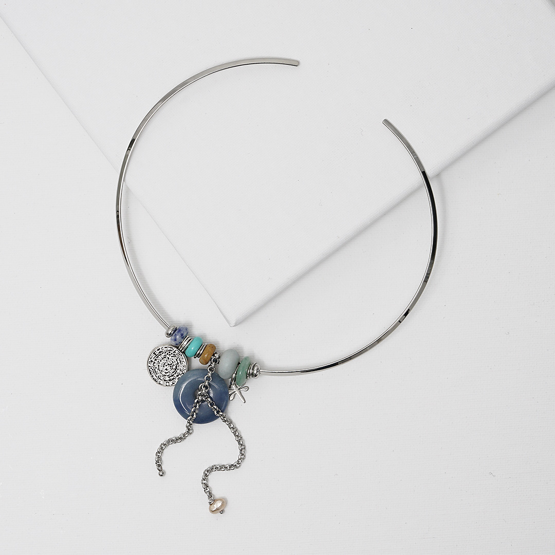 spang choker edelstenen blauw edelstaal 1222 01 blauw hoog van pimpsandpearls