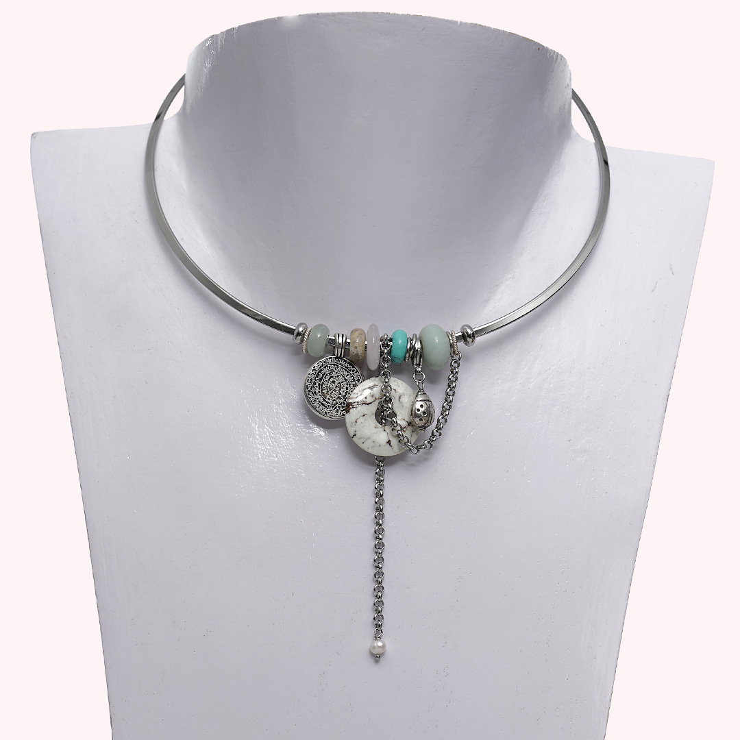 spang choker edelstenen turquoise edelstaal display 1222 01 tur van pimpsandpearls