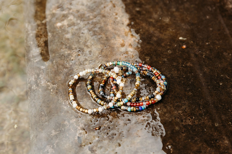 Miyuki armbanden PimpsandPearls in natuur zwembad