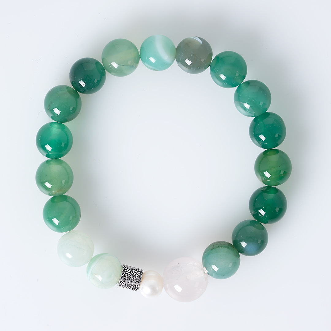 edelsteen armband groen agaat 10 mm mala van pimpsandpearls