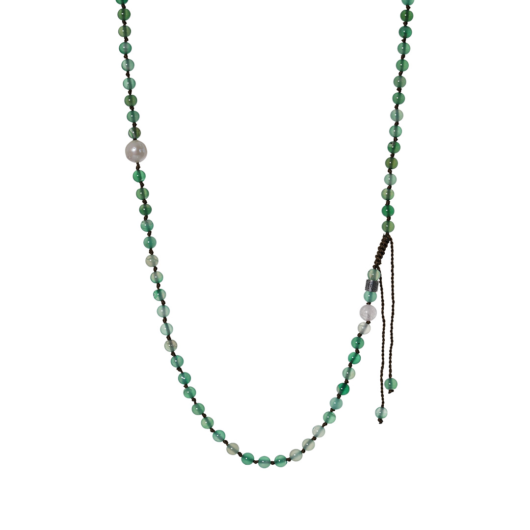 ketting agaat groen edelsteen mala van pimpsandpearls pim