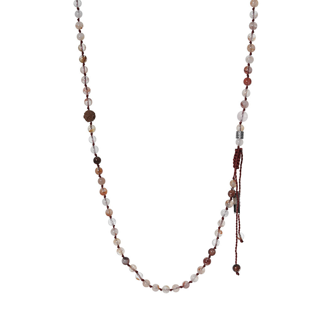 ketting bergkristal roze edelsteen mix mala van pimpsandpearls pim