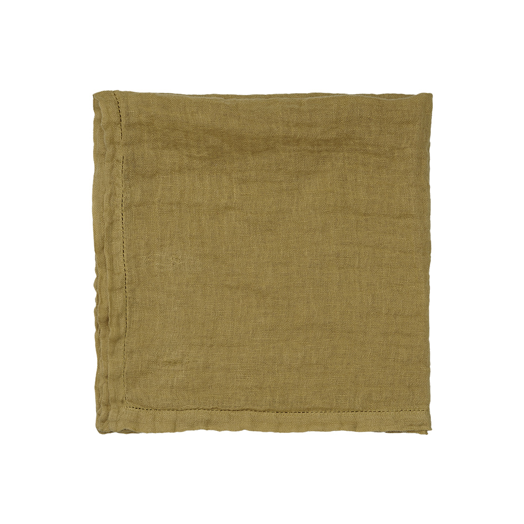 sjaal bandana linnen zomer goud 60 x 60 cm van pimpsandpearls pim liggend
