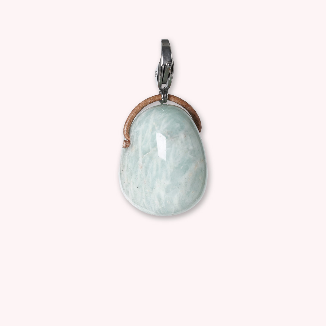 hanger blauwe amazoniet edelsteen zilver mala van pimpsandpearls pim