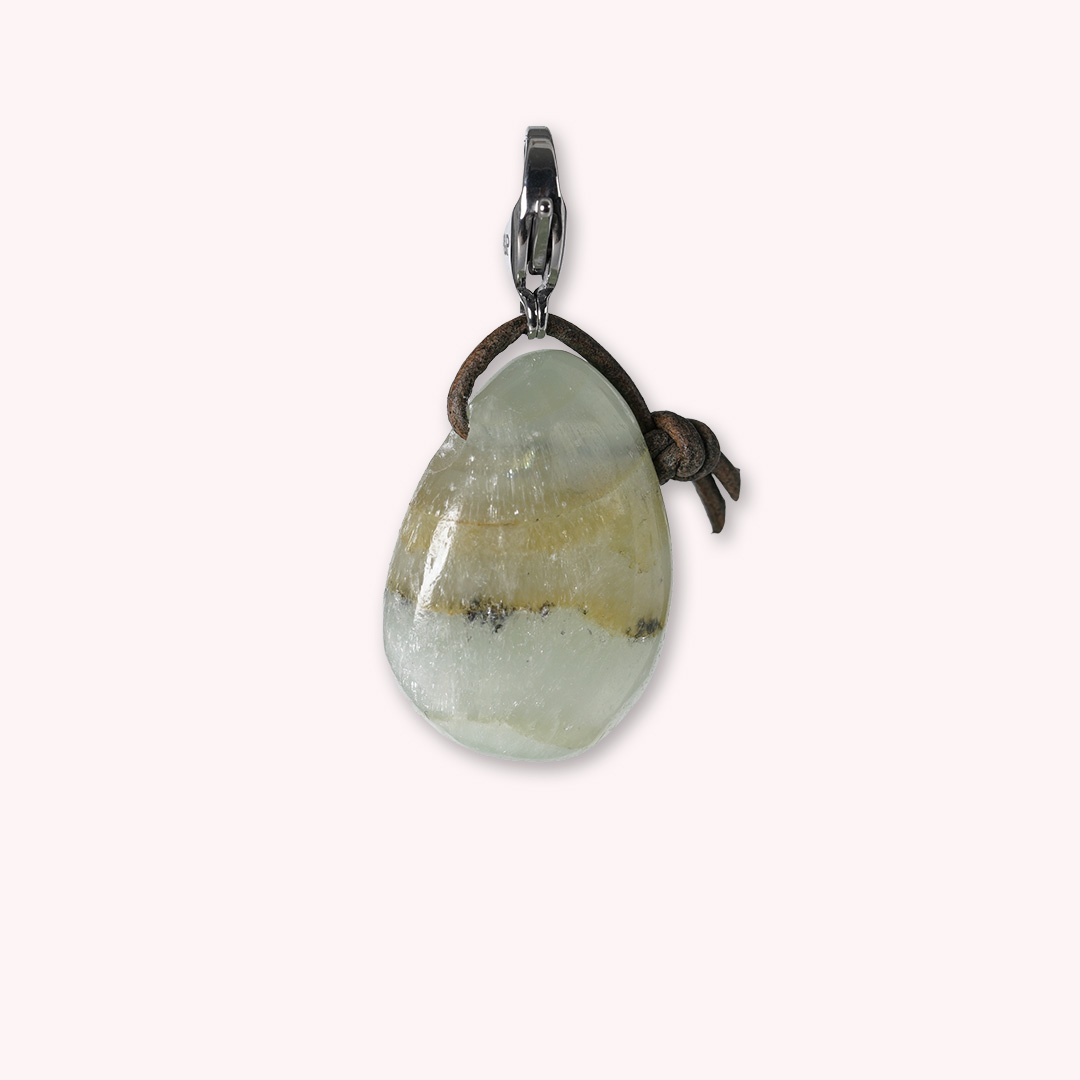hanger groen pistache calciet edelsteen zilver mala van pimpsandpearls pim