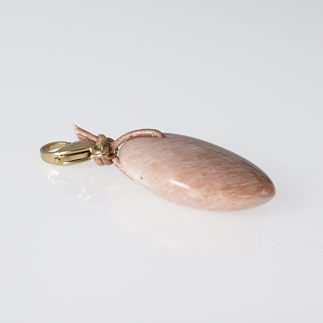 hanger roze microlien jaspis edelsteen goud mala van pimpsandpearls pim liggend