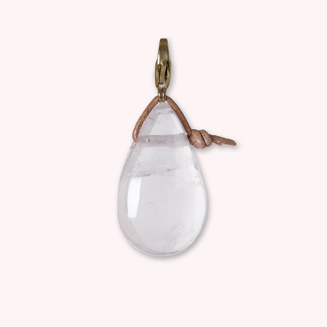 hanger roze rozenkwarts edelsteen goud mala van pimpsandpearls pim