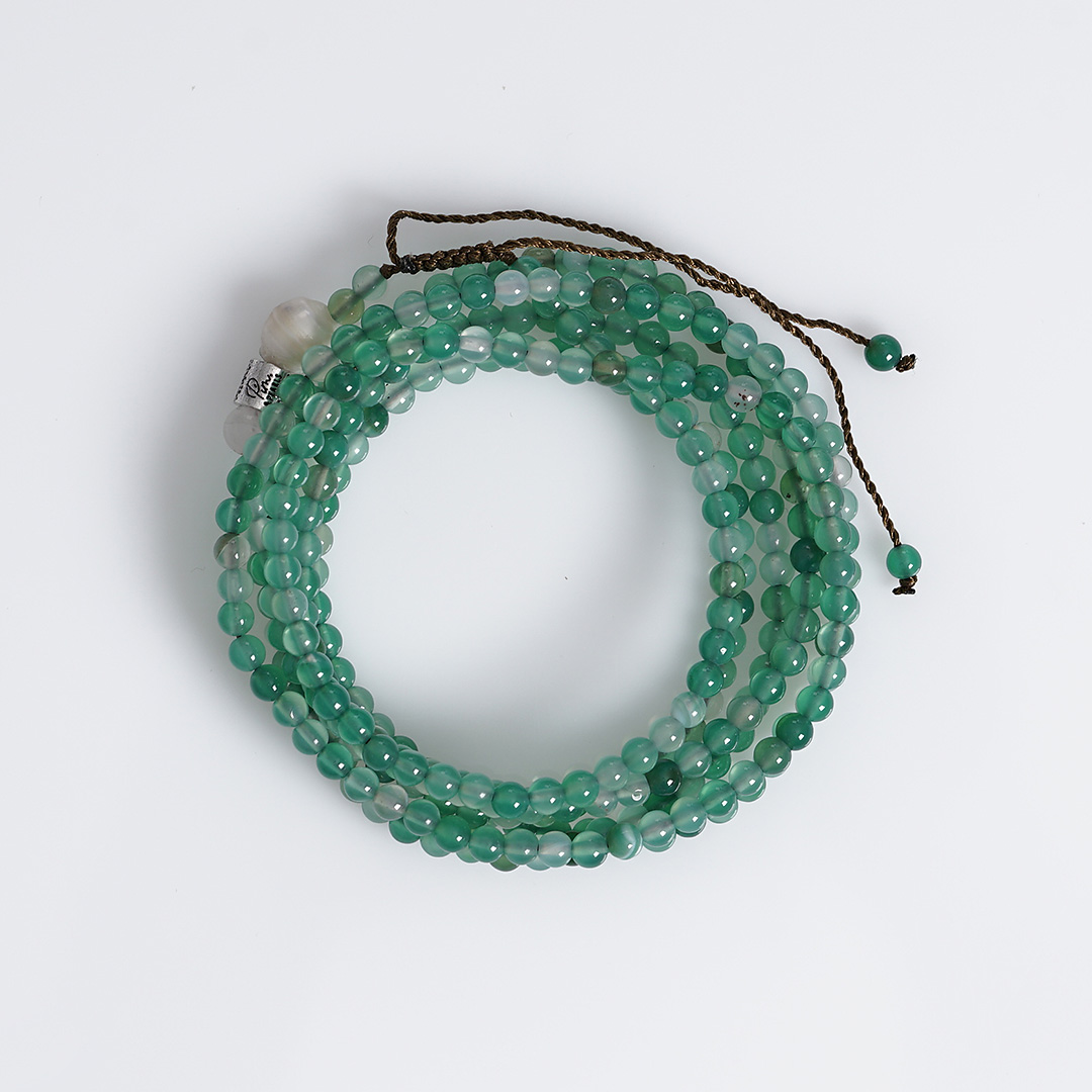 lange ketting edelsteen agaat groen 110 cm van pimpsandpearls pim wikkel