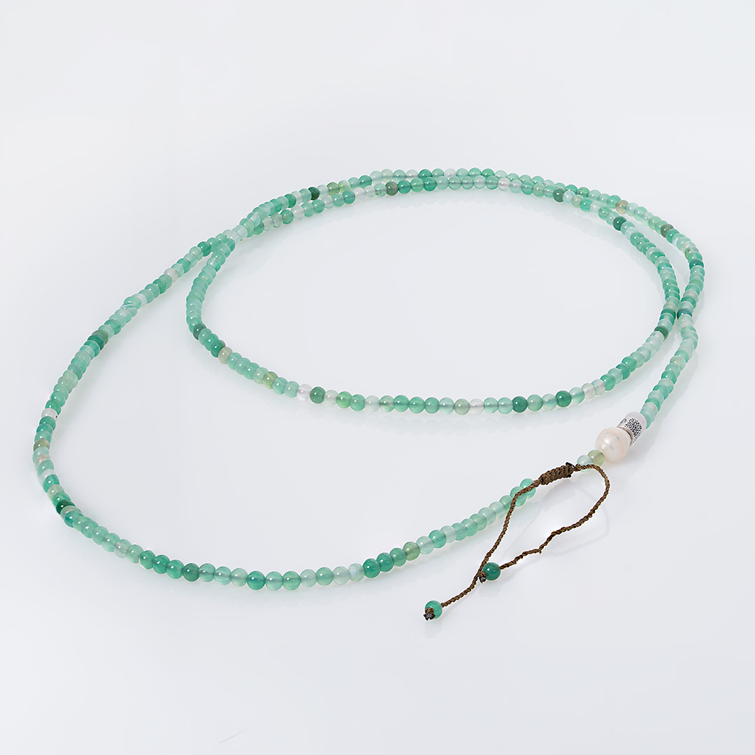 lange ketting edelsteen agaat groen 110 cm van pimpsandpearls pim