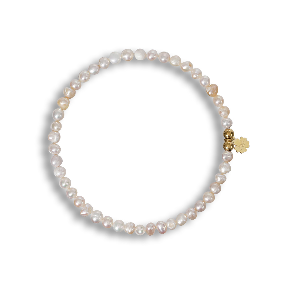parel armband wit goud 4 mm van pimpsandpearls pim wit