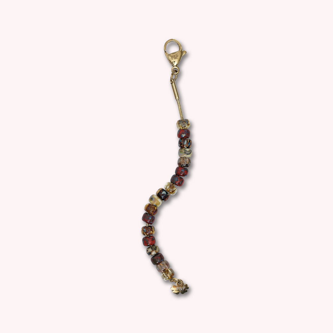 tussenstuk miyuki rood oranje mix 85 mm goud tropical van pimpsandpearls pim