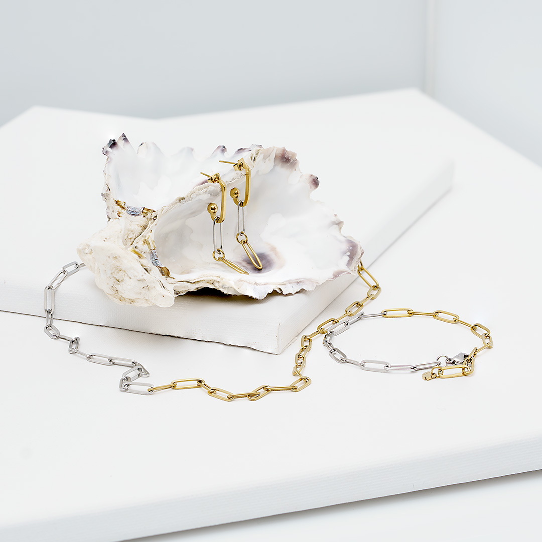 armband ketting duo goud zilver closed forever set vann pimpsandpearls sfeer a