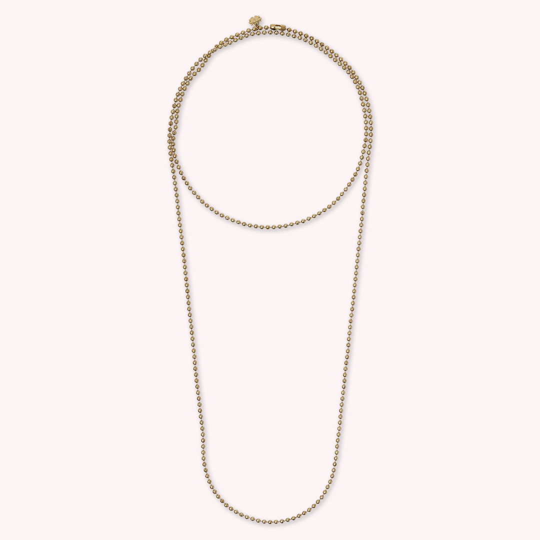 ballchain bolletjesketting lang goudkleurig 80 cm van pimpsandpearls pim