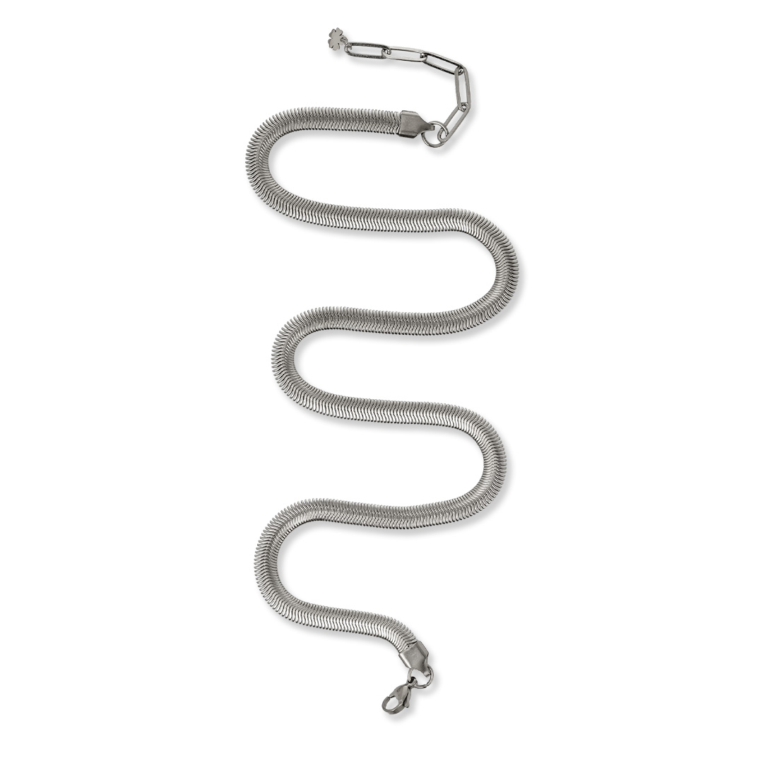 snake ketting bold zilver liggend pimpsandpearls