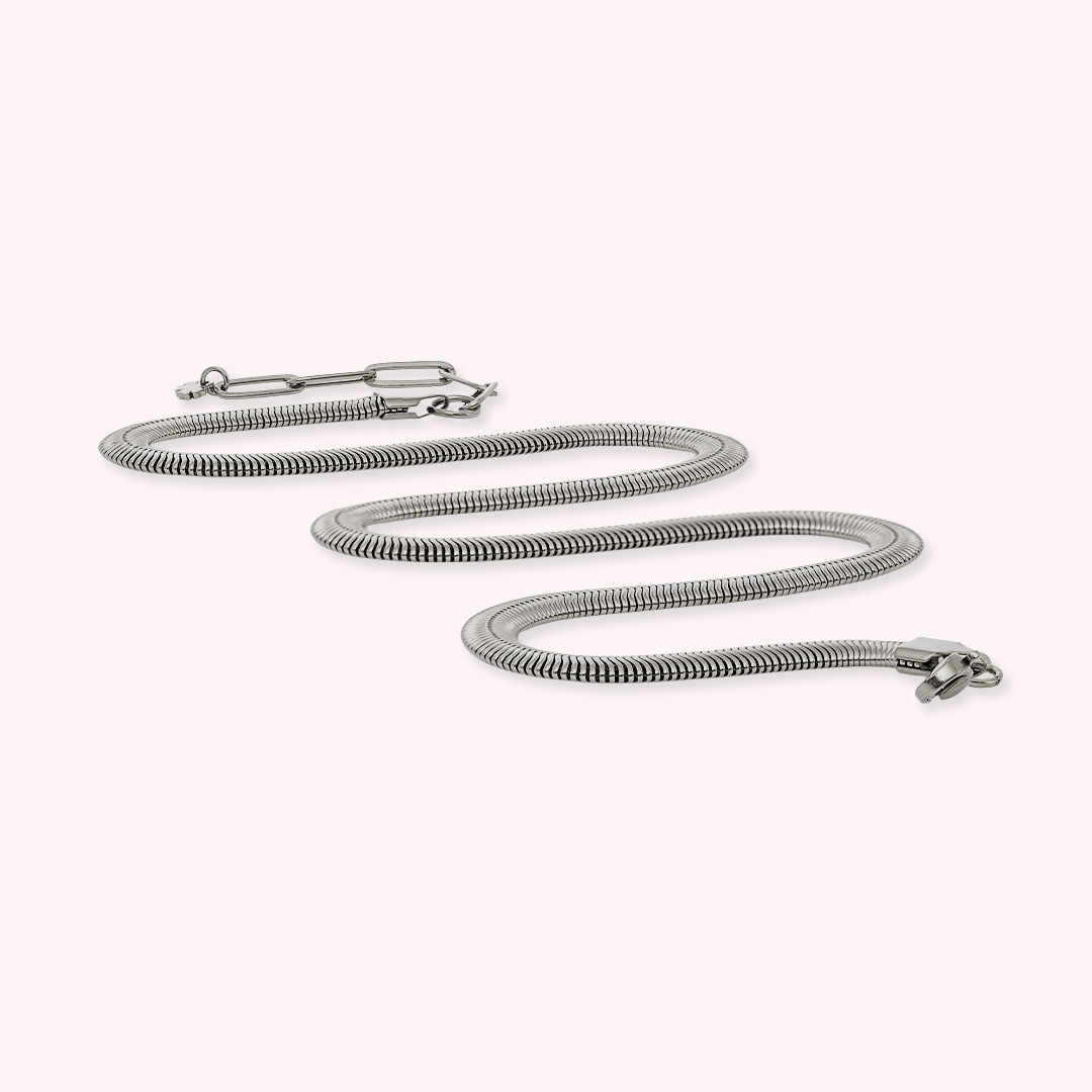snake ketting bold zilver edelstaal pimpsandpearls