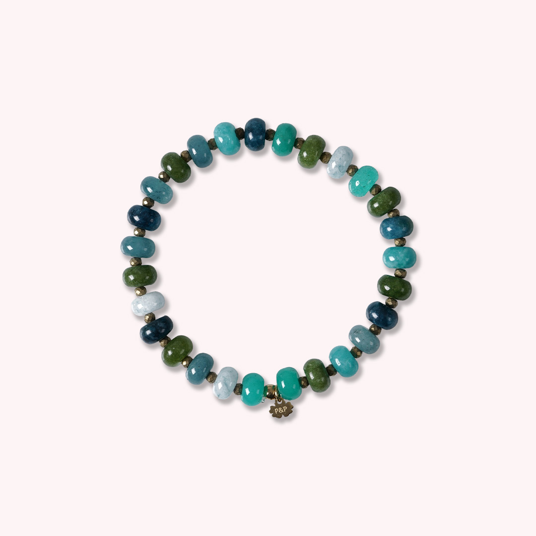 armband blauw groen edelsteen mix van pimpsandpearls pim