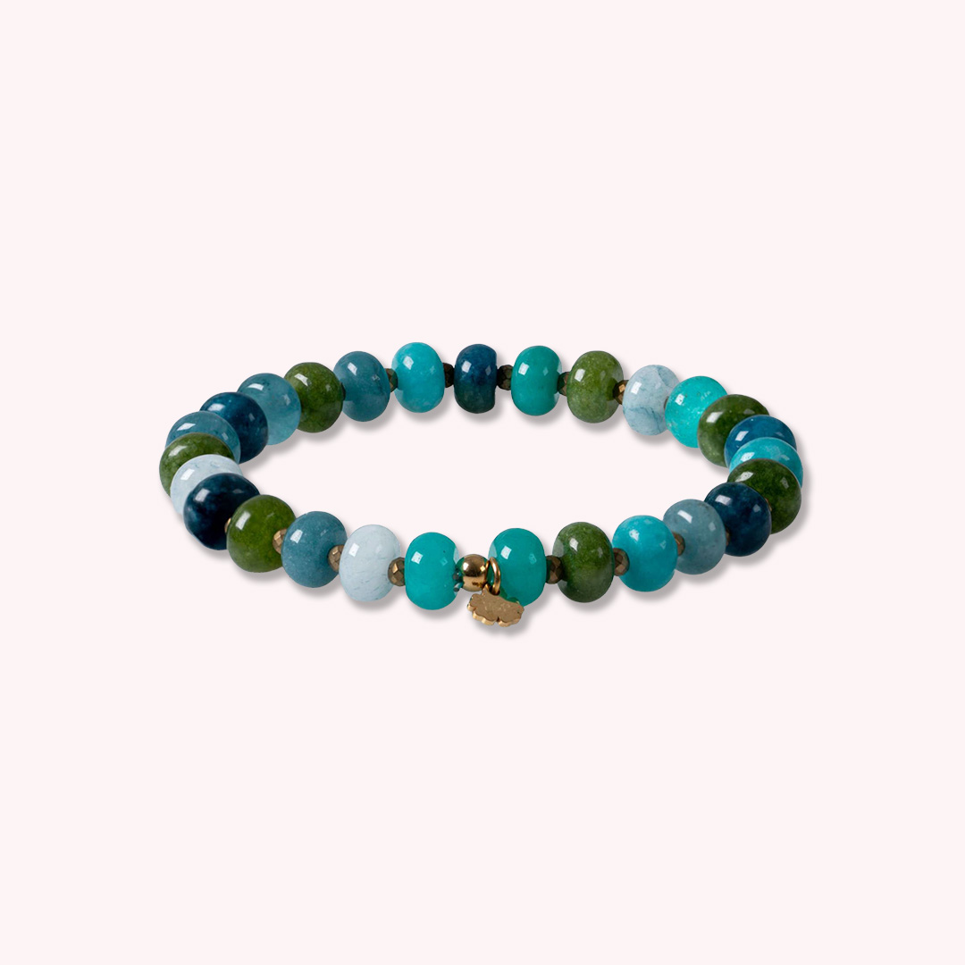 armband blauw groen edelsteen mix van pimpsandpearls pim