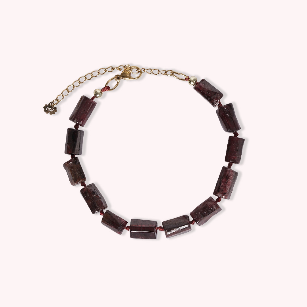 armband granaat rood edelsteen rough tropical van pimpsandpearls pim