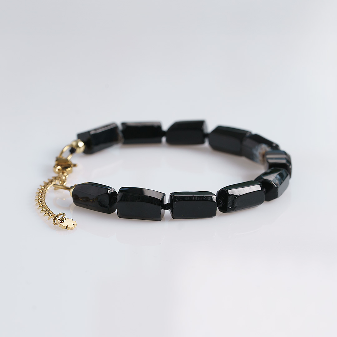 armband obsidiaan zwart edelsteen rough tropical van pimpsandpearls pim