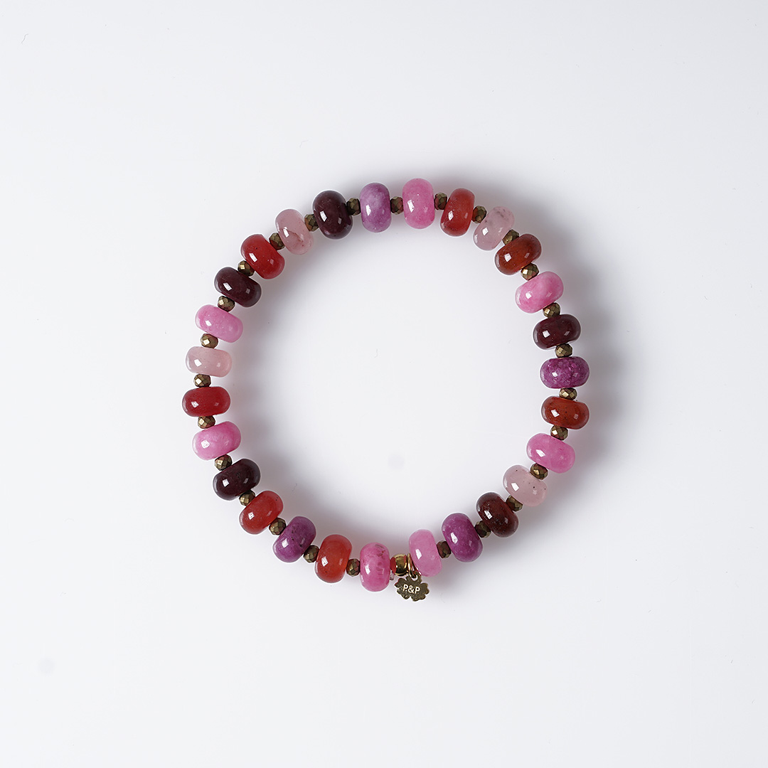 armband roze rood edelsteen mix van pimpsandpearls pim