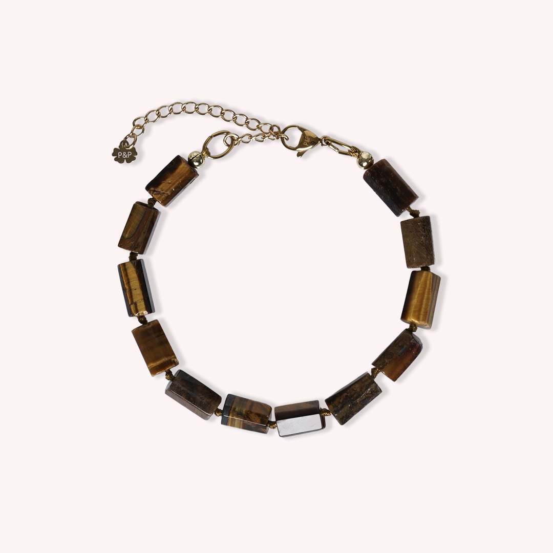 armband tijgeroog bruin edelsteen rough tropical van pimpsandpearls pim