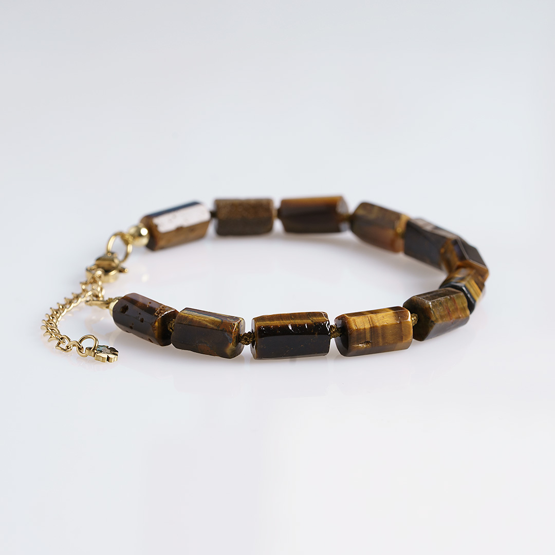 armband tijgeroog bruin edelsteen rough tropical van pimpsandpearls pim