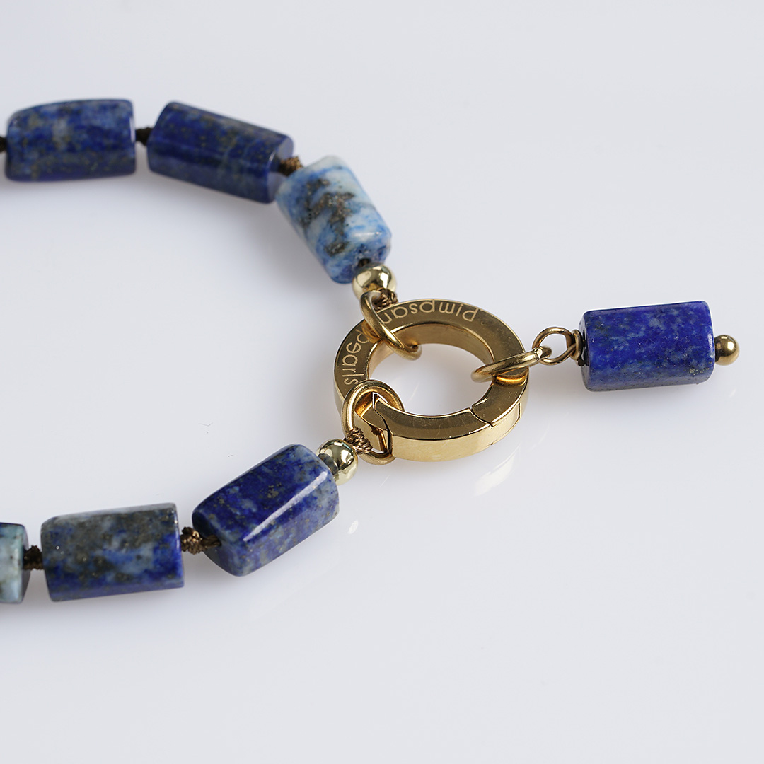 lapis lazuli blauw edelsteen ketting rough tropical van pimpsandpearls pim