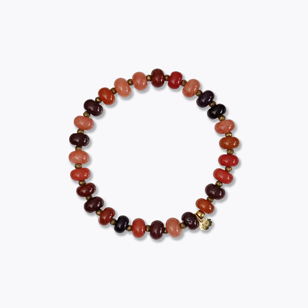 armband oranje paars burgundy edelsteen mix van pimpsandpearls pim