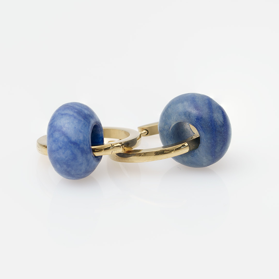 creolen donut aventurijn blauw edelsteen van pimpsandpearls pim