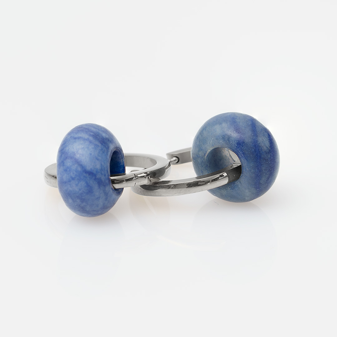 creolen donut blauw aventurijn edelsteen van pimpsandpearls pim