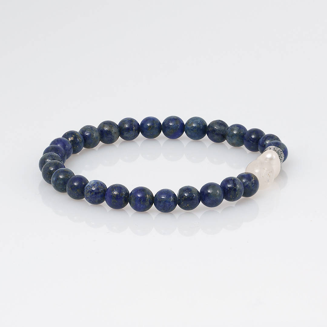 edelsteen armband blauw lapis lazuli mala van pimpsandpearls pim